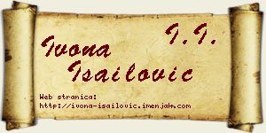 Ivona Isailović vizit kartica